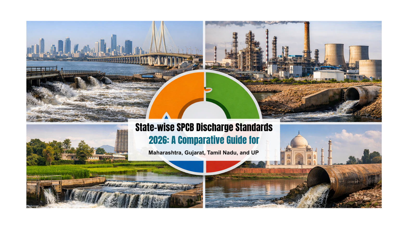 State-wise SPCB Discharge Standards 2026: A Comparative Guide for Maharashtra, Gujarat, Tamil Nadu, and UP