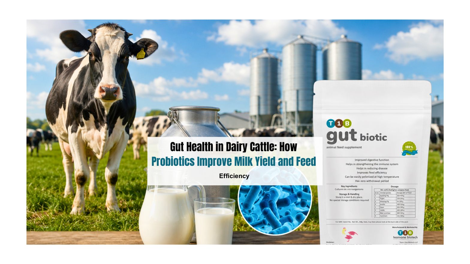 Gut Health in Dairy Cattle: How Probiotics Improve Milk Yield and Feed Efficiency