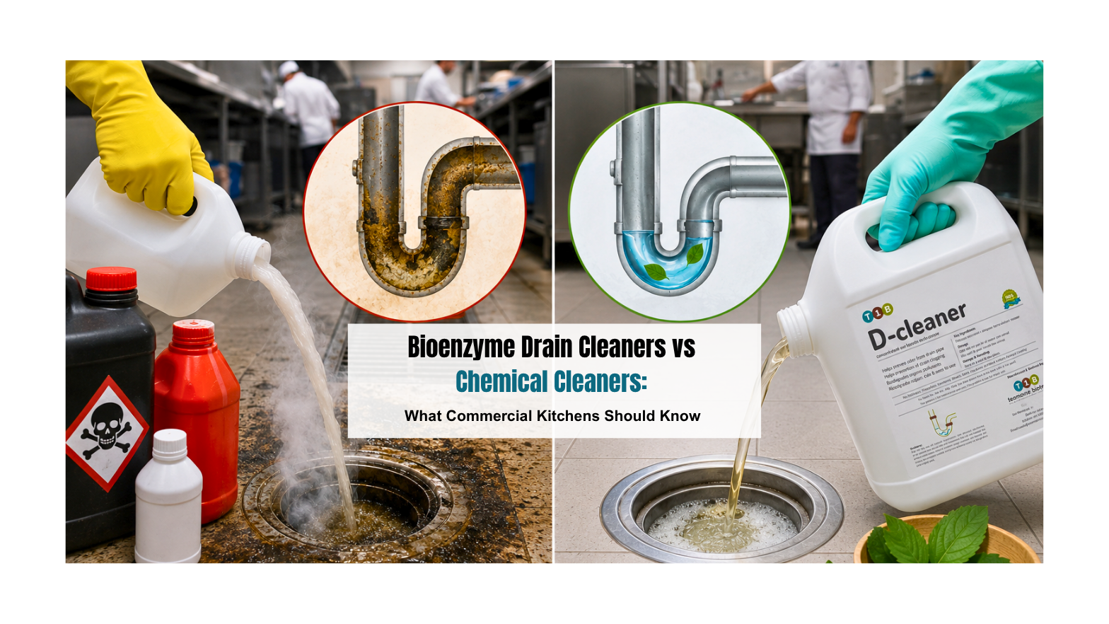 Bioenzyme Drain Cleaners vs Chemical Cleaners: What Commercial Kitchens Should Know